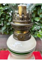 antika Fransız porselen gaz lambası 44 cm boyunda
