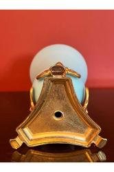 OPALİN CAMLI PİRİNÇ TABANLI VAZO 20 CM YÜKSEKLİĞİNDE (CAMINDA GÖZE BATMAYAN KILCAL ÇATLAK MEVCUT)