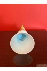 OPALİN CAMLI PİRİNÇ TABANLI VAZO 20 CM YÜKSEKLİĞİNDE (CAMINDA GÖZE BATMAYAN KILCAL ÇATLAK MEVCUT)