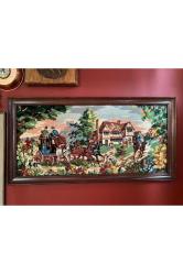 Ahşap Çerçeveli Avrupa Goblen Pano 113 Cm 58 Cm Ölçülerinde