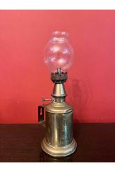 Fransız pirinç gaz lambası 24 cm boyunda