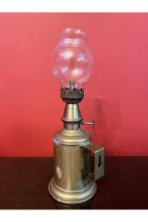 Fransız pirinç gaz lambası 24 cm boyunda