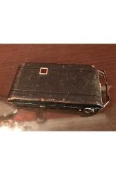 agfa standard körüklü fotoğraf makinası deri kılıfında