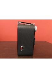 antika agfa isolette körüklü fotoğraf makinesi - deri kılıfında