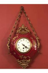 antika Fransız 1900 ler başı bronz detaylı porselen duvar saati Zincir hariç saatin ölçüler 38 x 26