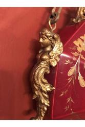 antika Fransız 1900 ler başı bronz detaylı porselen duvar saati Zincir hariç saatin ölçüler 38 x 26