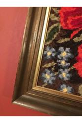 Ahşap çerçeveli Goblen tablo 55 cm 47 cm ölçülerinde