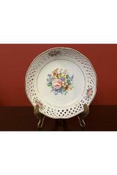 Mandarin el boyama ajurlu çukur tabak sunumluk 16 cm çapında