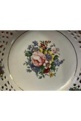 Mandarin el boyama ajurlu çukur tabak sunumluk 16 cm çapında