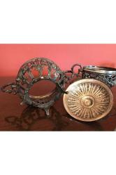 Bir çift gümüş kaplama kapaklı şekerlik