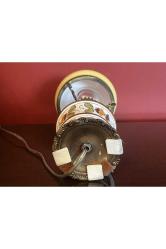 Avrupa opalin camlı pirinç ve seramik abajur 38 cm boyunda