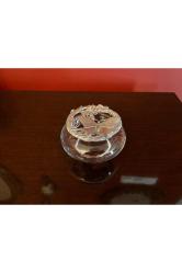 METAL KAPAĞI KELEBEK FİGÜRLÜ CAM KASE 7 CM ÇAPINDA