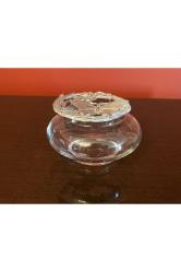 METAL KAPAĞI KELEBEK FİGÜRLÜ CAM KASE 7 CM ÇAPINDA