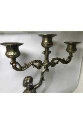 Bir Çift Avrupa Pirinç Şamdan 28 Cm Yüksekliğinde