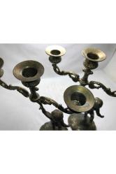 Bir Çift Avrupa Pirinç Şamdan 28 Cm Yüksekliğinde