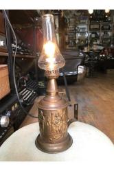 Fransız pirinç gaz lambasından abajur 30 cm boyunda
