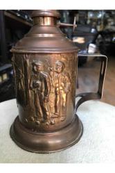 Fransız pirinç gaz lambasından abajur 30 cm boyunda