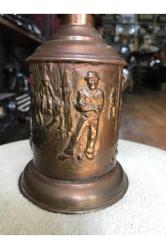 Fransız pirinç gaz lambasından abajur 30 cm boyunda