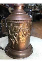 Fransız pirinç gaz lambasından abajur 30 cm boyunda