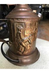 Fransız pirinç gaz lambasından abajur 30 cm boyunda