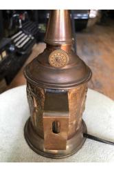 Fransız pirinç gaz lambasından abajur 30 cm boyunda