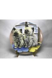 alman kaiser kedi resimli duvar tabağı 20 cm çapında