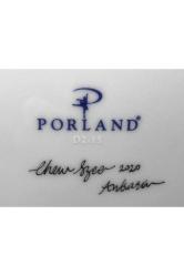 porland el boyama porselen servis tabağı 31 cm çapında