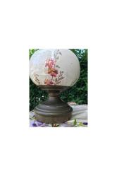 Fransız matador marka pirinç ve porselen gaz lambası 54 cm boyunda