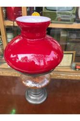 Fransız kosmos opalin camlı gaz lambası 39 cm boyunda