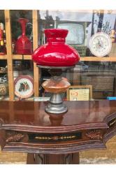 Fransız kosmos opalin camlı gaz lambası 39 cm boyunda