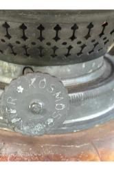 Fransız kosmos opalin camlı gaz lambası 39 cm boyunda