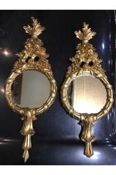 İtalyan ahşap el Oyması duvar aynaları 60 cm uzunluğunda