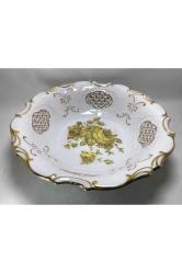 Pirken Hammer Çekoslovak Ajurlu Ve Gofreli Porselen Tabak 24 Cm Çapında