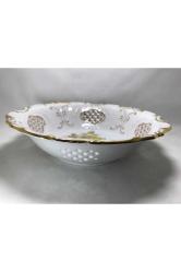 Pirken Hammer Çekoslovak Ajurlu Ve Gofreli Porselen Tabak 24 Cm Çapında