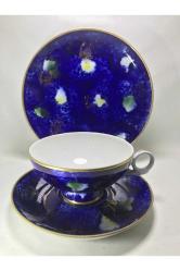 Echt Kobalt Doğu Almanya Trio - Çay Kahve Takımı