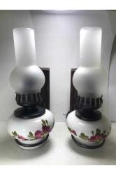 27 cm Yüksekliğinde Ahşap Kaideli Seramik Aplikler