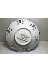 22,5 Cm Çapında Ajurlu El Boyama Portekiz Duvar Tabağı