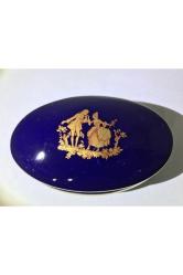 12 Cm Boyunda Fransız Limoges Kobalt Mavisi Bonboniyer