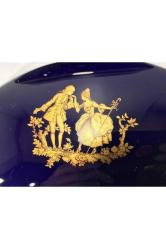 12 Cm Boyunda Fransız Limoges Kobalt Mavisi Bonboniyer