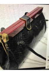Yılan Derisi Ve Katalin Malzemeden Antika Çantası