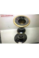 12,5 Cm Boyunda Pirinç Ve Cam Şamdan