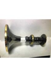 12,5 Cm Boyunda Pirinç Ve Cam Şamdan