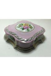 Fransız Limoges El Boyama Bonboniyer 11 Cm 11 Cm 3,5 Cm