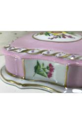 Fransız Limoges El Boyama Bonboniyer 11 Cm 11 Cm 3,5 Cm