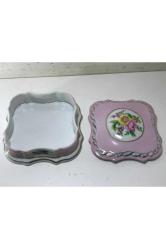 Fransız Limoges El Boyama Bonboniyer 11 Cm 11 Cm 3,5 Cm