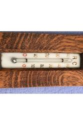 Alman Veranderlich Ahşap Kaidesinde Termometre Ve Barometre 40 Cm Yüksekliğinde