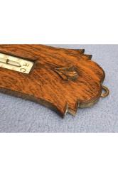 Alman Veranderlich Ahşap Kaidesinde Termometre Ve Barometre 40 Cm Yüksekliğinde