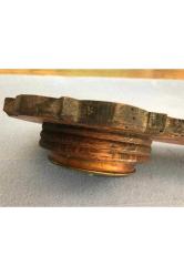 Alman Veranderlich Ahşap Kaidesinde Termometre Ve Barometre 40 Cm Yüksekliğinde