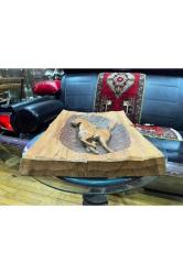 Avrupa Ahşap Üzerinde El Oyması At Figürü 45 Cm X 33 Cm X 6,5 Cm Ölçülerinde