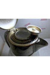 26 Cm Yüksekliğinde Buz Hazneli Gümüş Kaplama Avrupa Cam Sürahi 26 Cm Yüksekliğinde